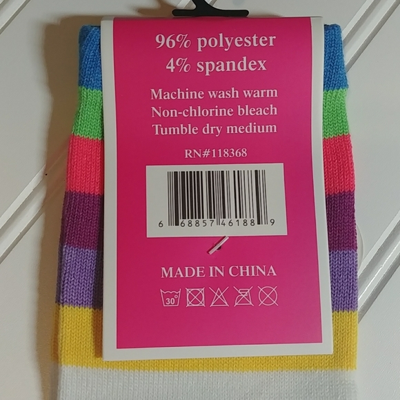 Focus Blue Rainbow Striped Toe Socks - Picture 7 of 8